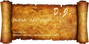 Dufek József névjegykártya