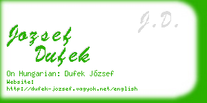 jozsef dufek business card
