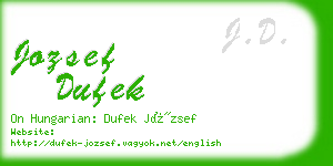 jozsef dufek business card